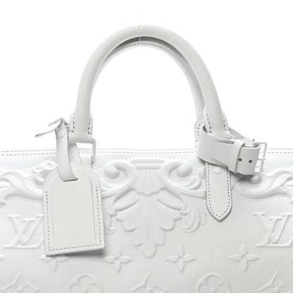 Louis Vuitton Calfskin LV Ornament Keepall 50 Bandouliere  Optic White 4 of 8
