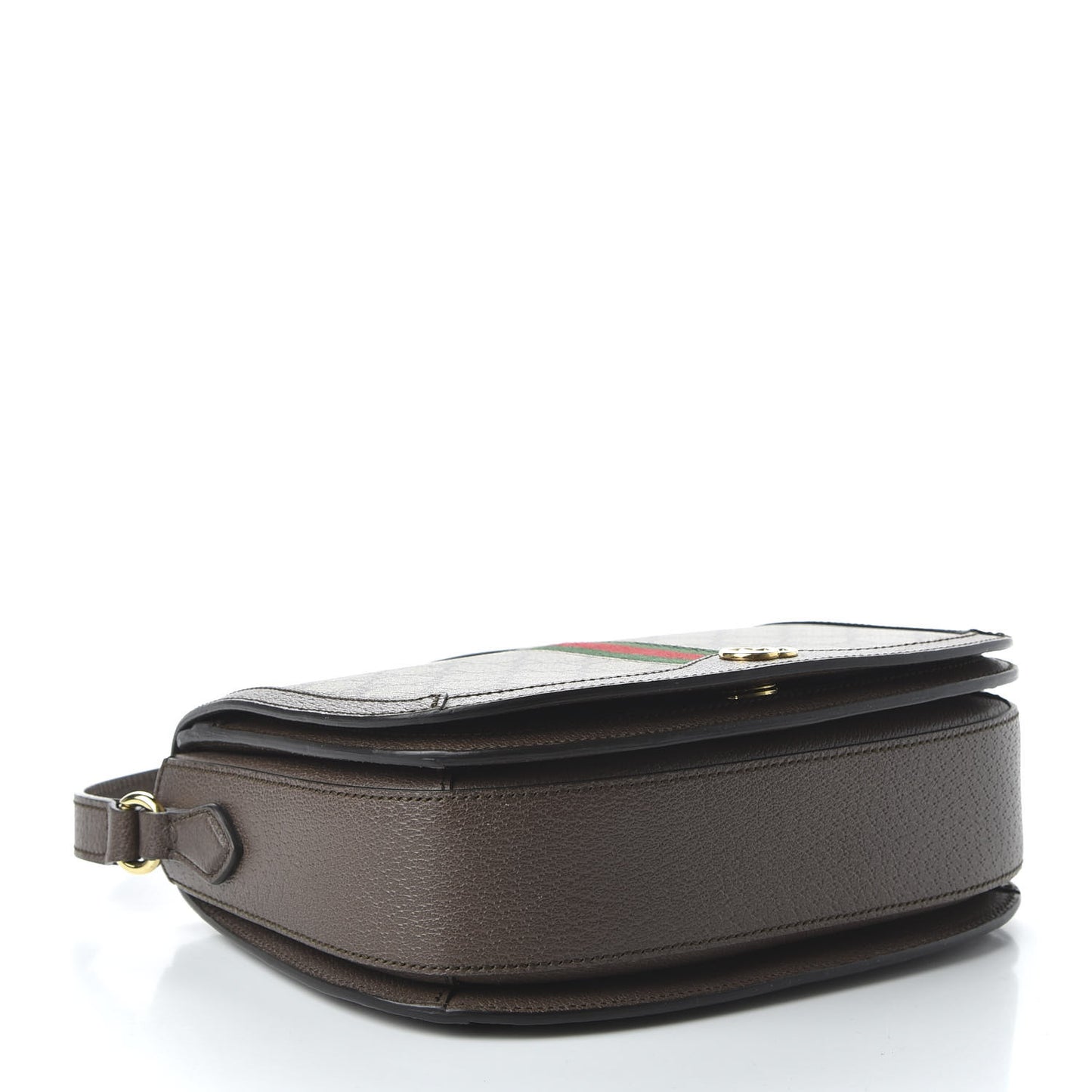 GG Supreme Monogram Web Small Ophidia Flap Messenger Bag Brown