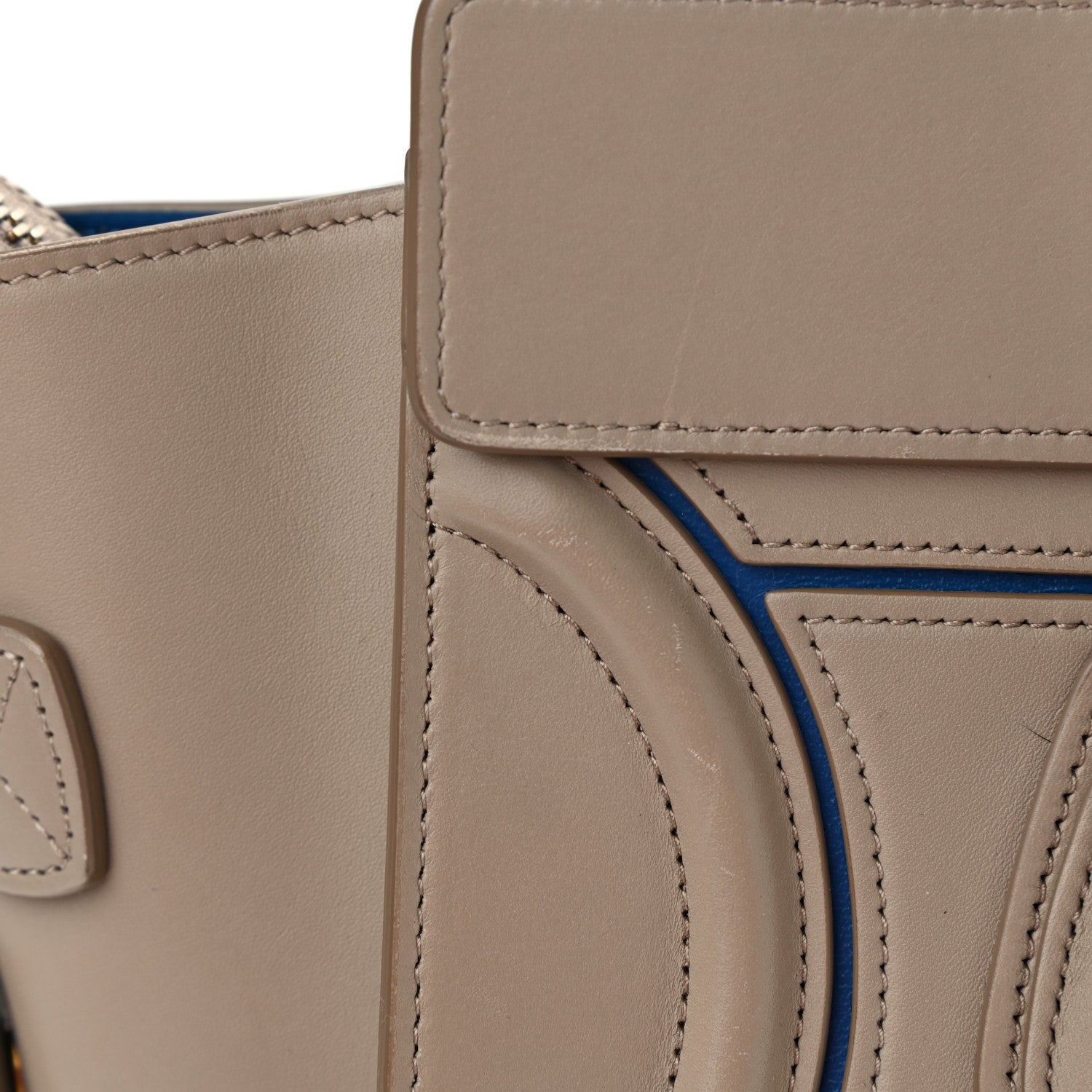Celine Smooth Calfskin Interstice Micro Luggage Light Taupe 10 of 14