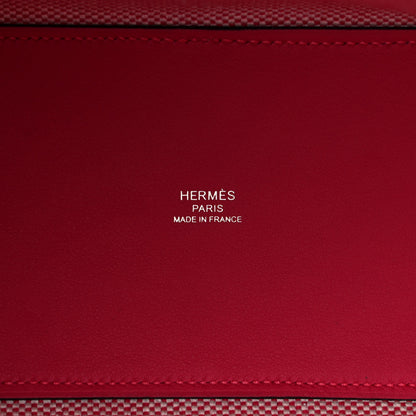 Hermes Swift Toile H Cabas H En Biais 27 Ecru Framboise 6 of 12