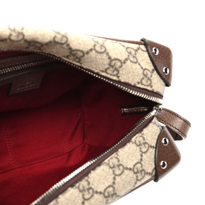 Gucci GG Supreme Monogram Textured Calfskin Square Messenger Bag Beige Ebony New Acero 4 of 4