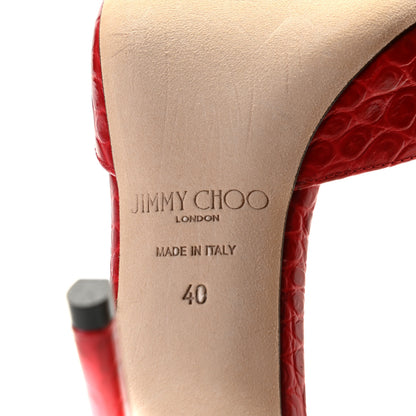 Jimmy Choo Calfskin Crocodile Embossed Pumps 40 8 of 8