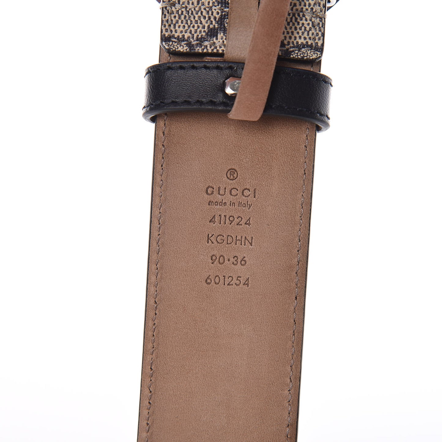 GG Supreme Monogram Selleria Calfskin Interlocking G 40mm Belt 90 36 Beige Blue