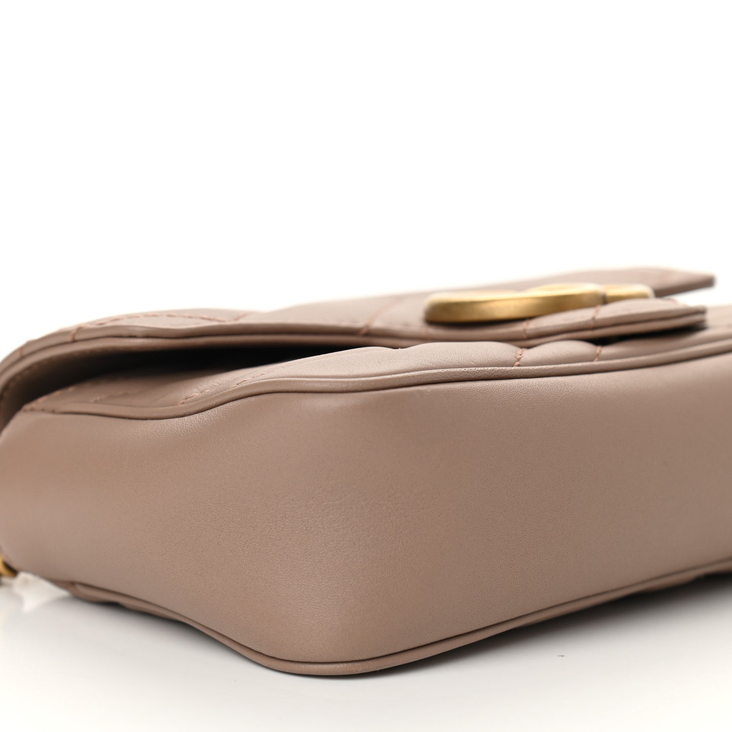 Calfskin Matelasse Super Mini GG Marmont Shoulder Bag Porcelain Rose
