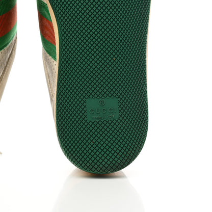 Gucci Nubuck Web Cherries Womens Screener Sneakers 36 Dusty Milk White Vintage Green 6 of 9