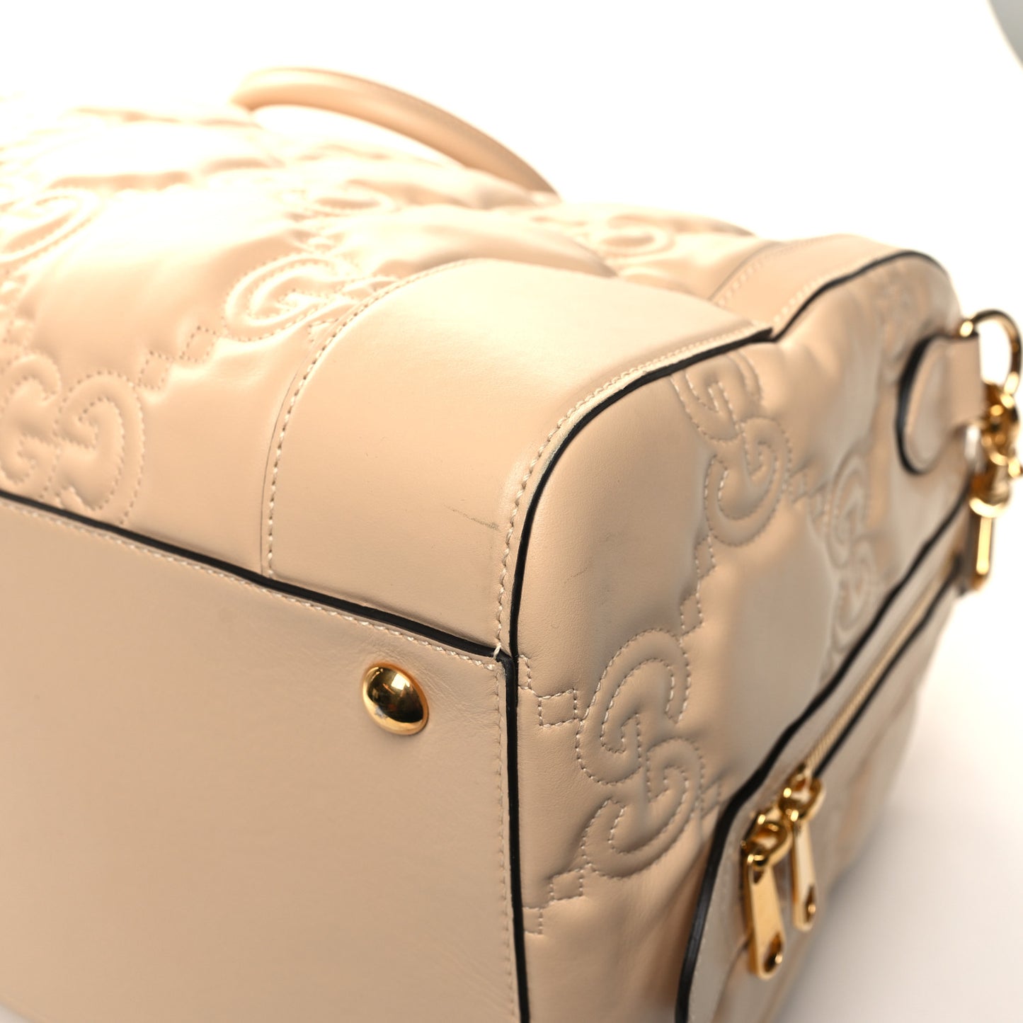 Calfskin GG Matelasse Medium Duffle Bag Naturale