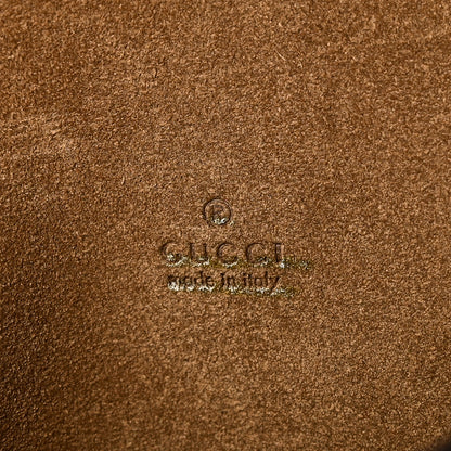 Gucci Tender GG Supreme Monogram Textured Dollar Calfskin Web Medium Jackie 1961 Crossbody Bag Beige Ebony New Acero 7 of 11