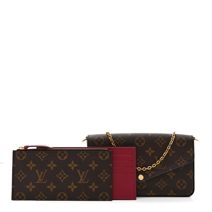 Louis Vuitton Monogram Pochette Felicie Chain Wallet Fuchsia 3 of 11