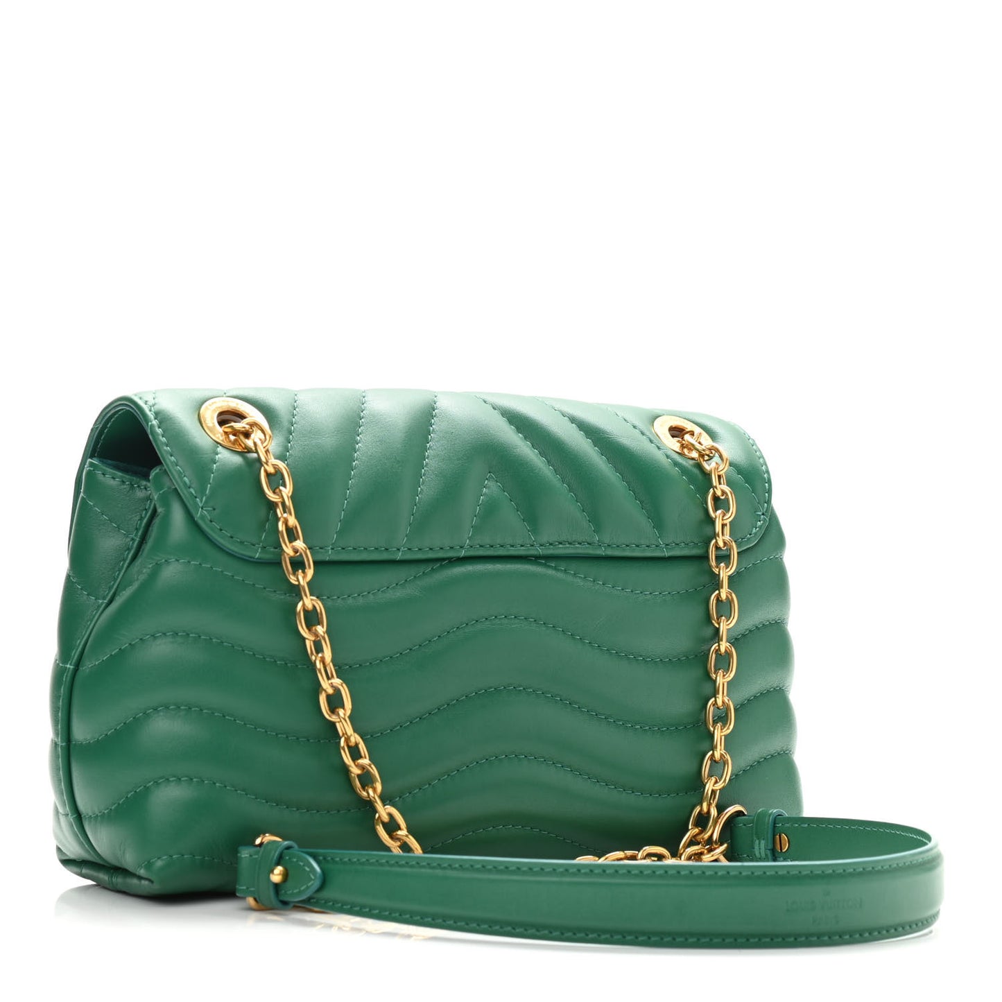 Calfskin New Wave Chain Bag MM NM Emerald