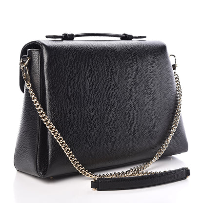 Gucci Dollar Calfskin Medium Interlocking G Top Handle Shoulder Bag Black 3 of 10