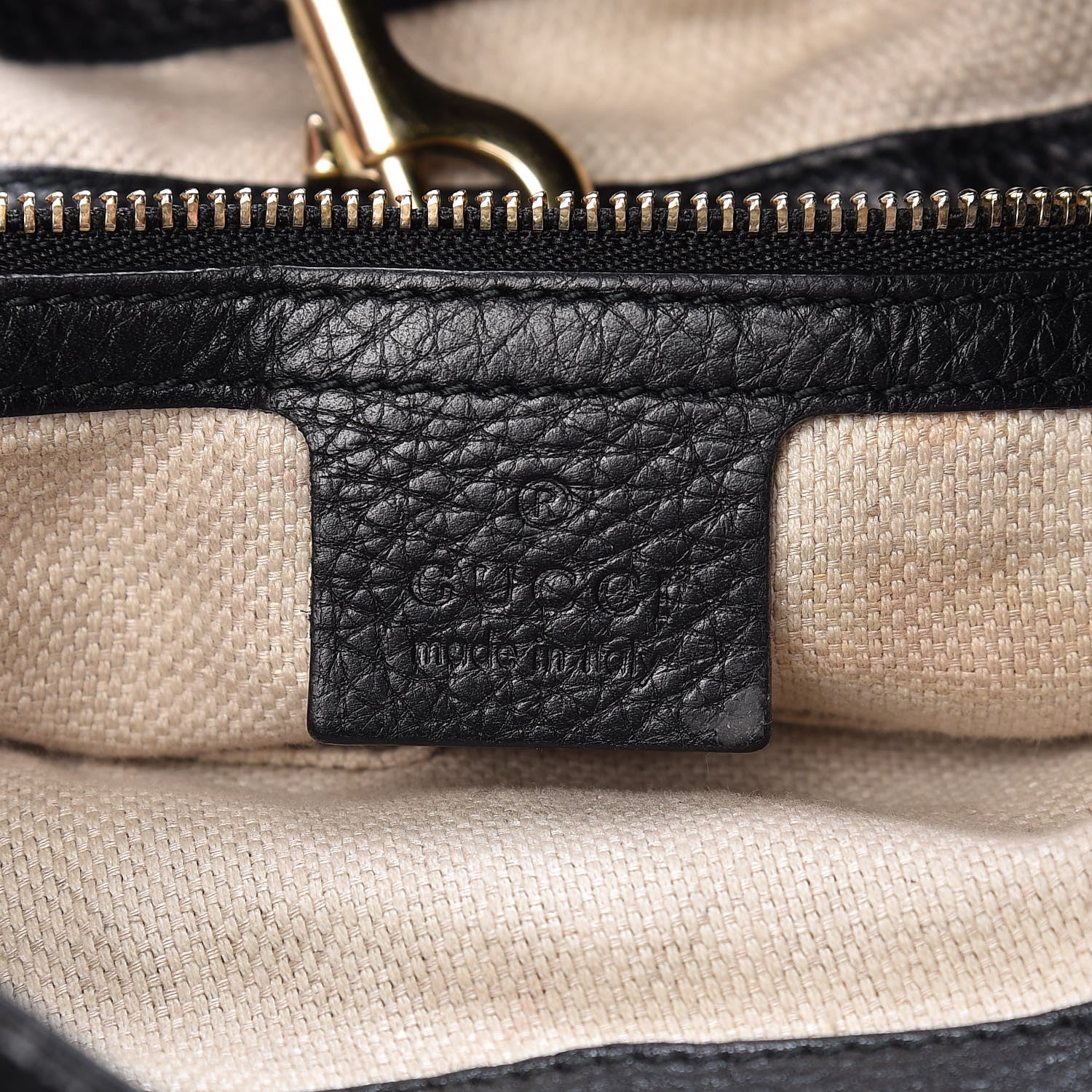 Gucci Pebbled Calfskin Medium Soho Chain Shoulder Bag Black 6 of 16