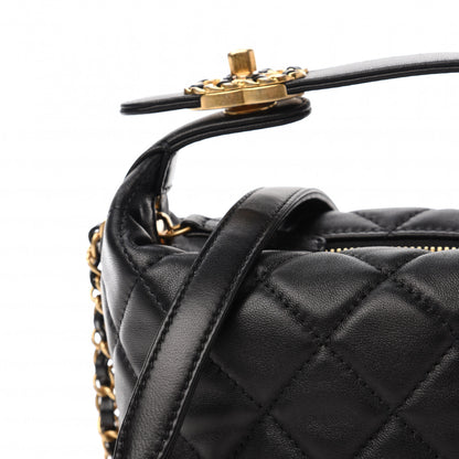 Chanel Lambskin Quilted Small Perfect Meeting Hobo Black 10 of 10