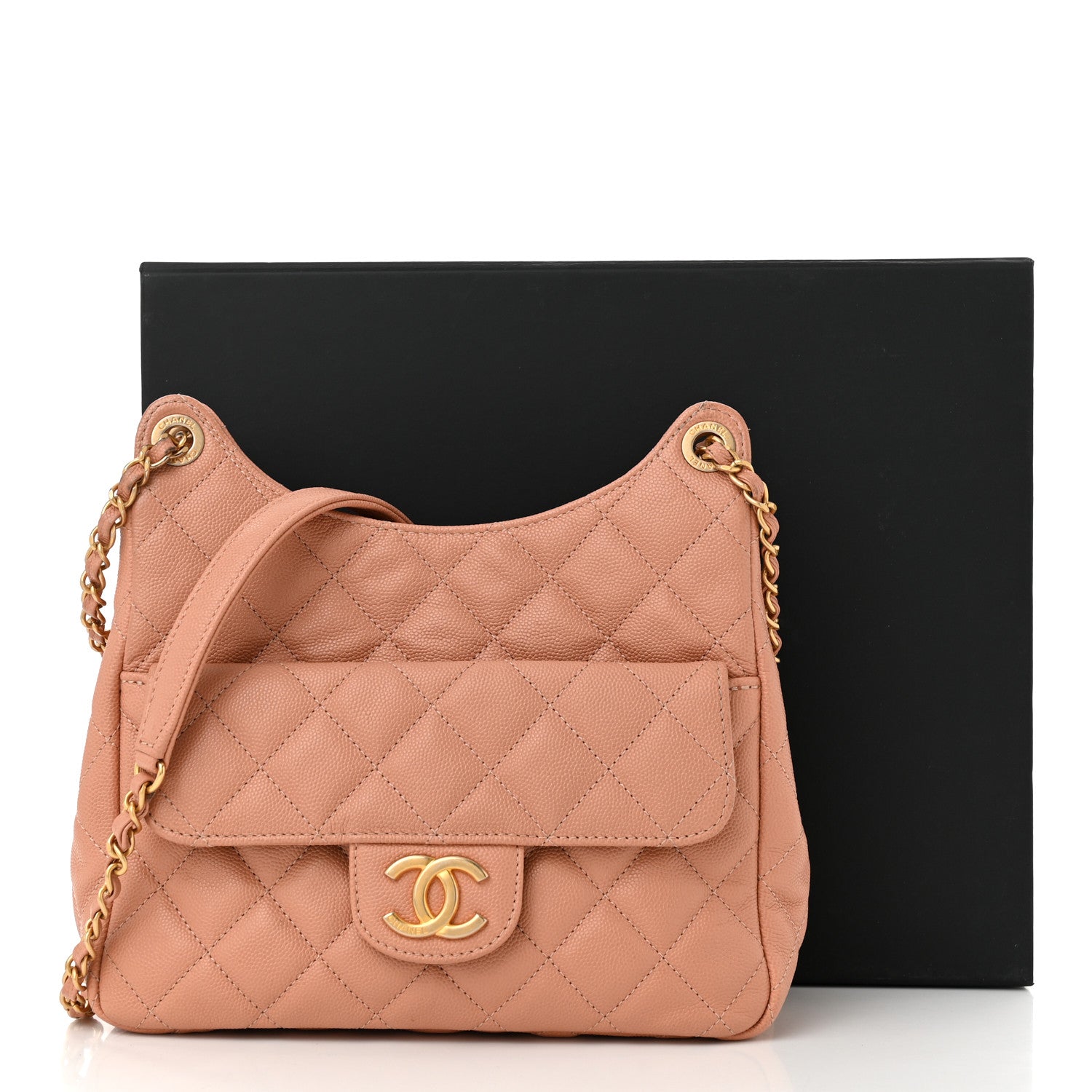 Chanel Caviar Quilted Wavy CC Hobo Beige 10 of 10
