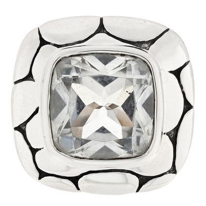 John Hardy Sterling Silver White Topaz Batu Kali Square Ring 54 7 1 of 4