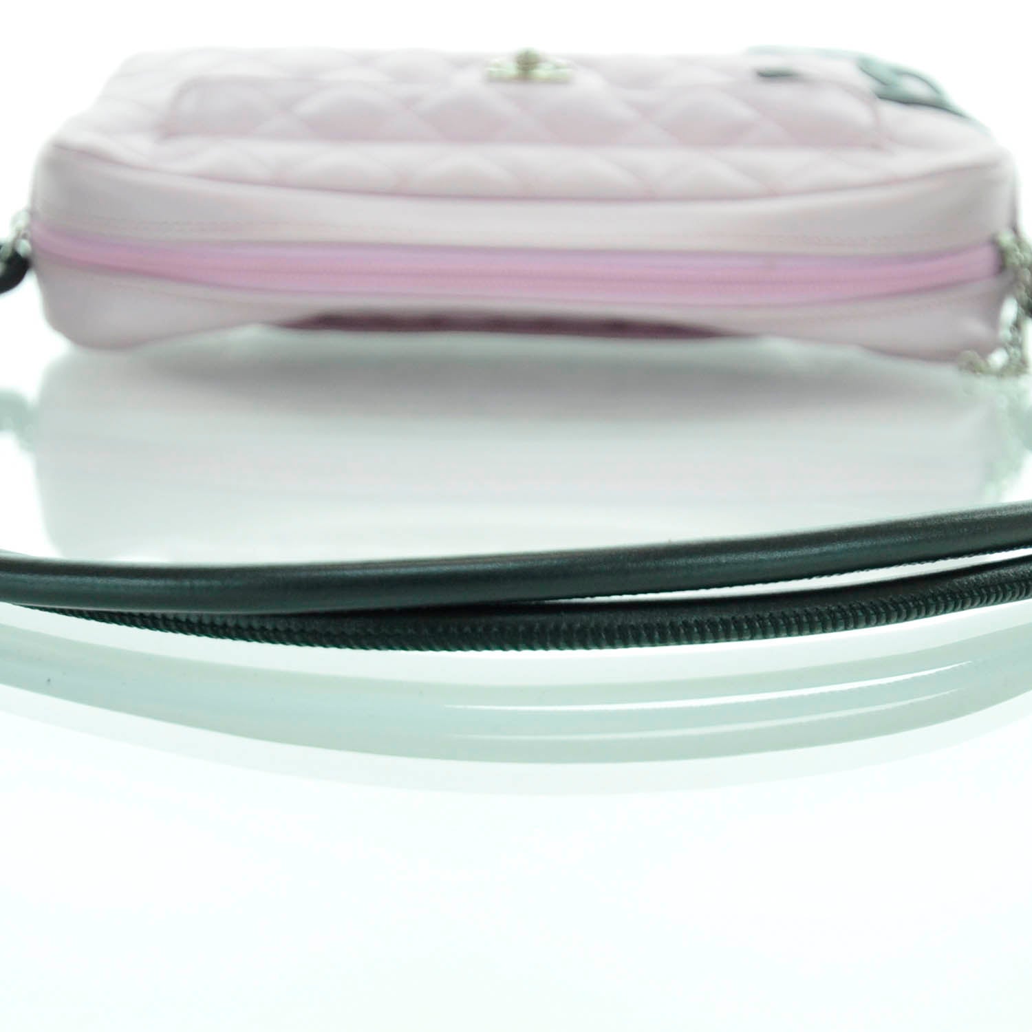 Chanel Calfskin Quilted Cambon Shoulder Bag Pink Black 6 of 21