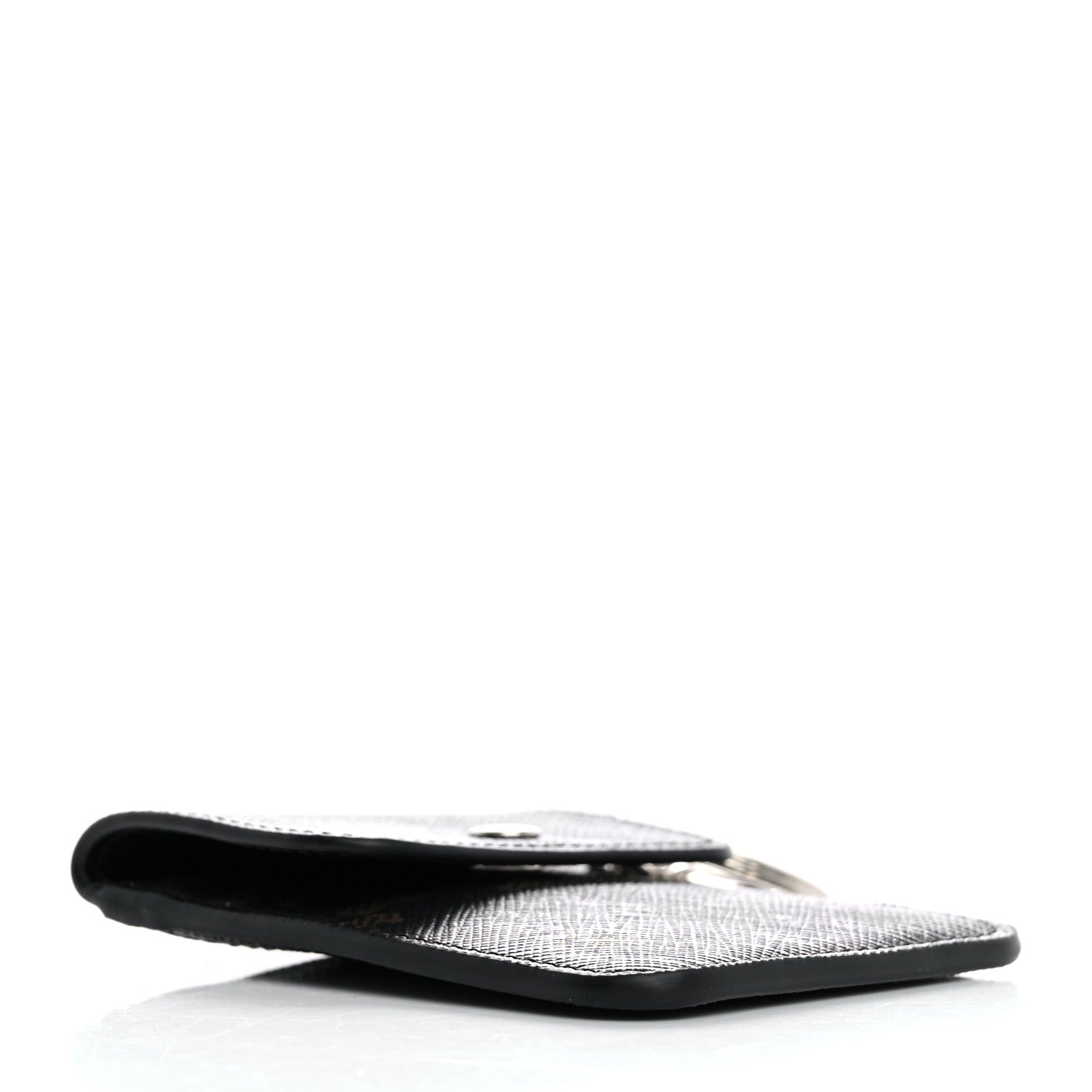 Celine Triomphe Canvas Keyring Flat Card Holder Black 4 of 7
