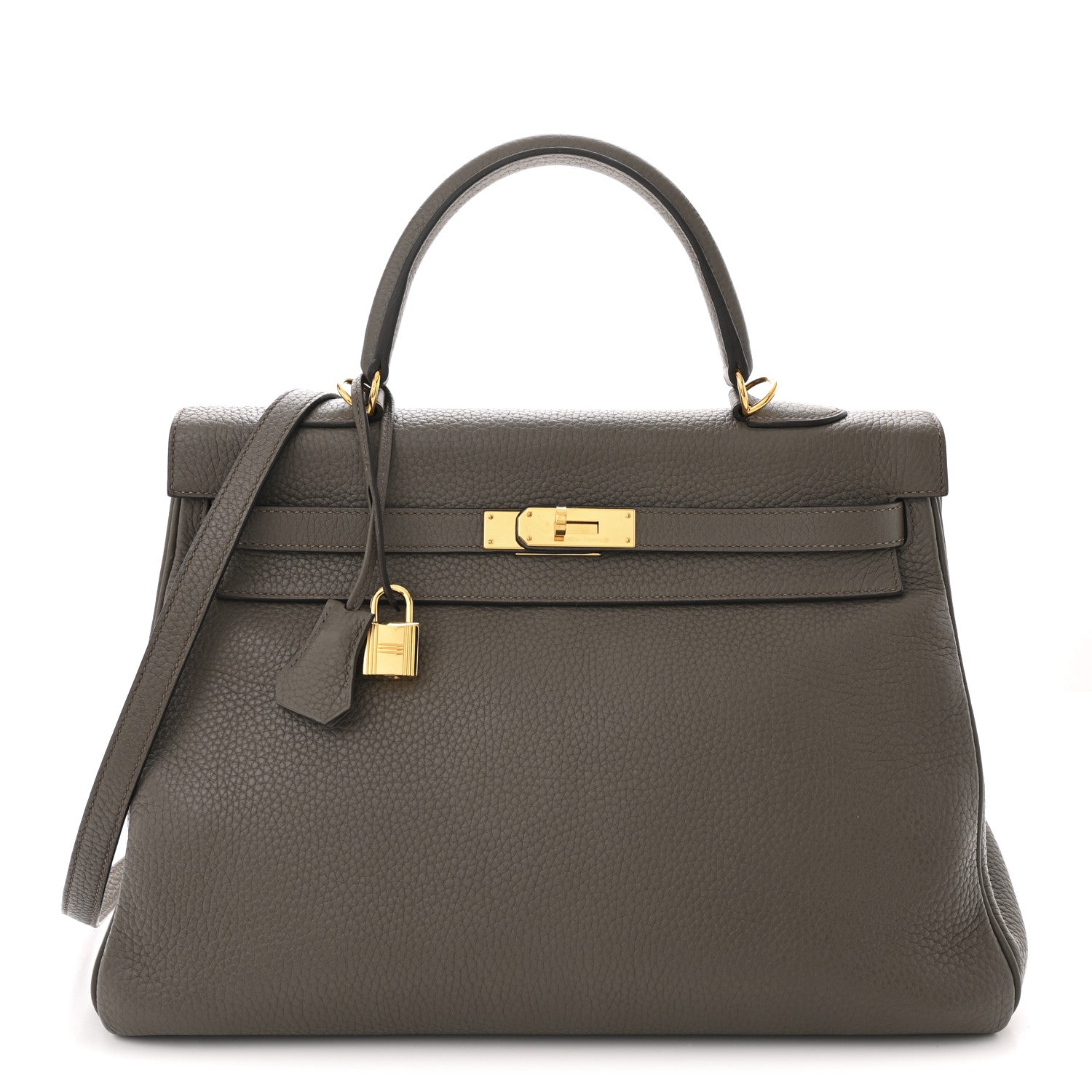 Hermes Taurillon Clemence Kelly Retourne 32 Etain 1 of 13