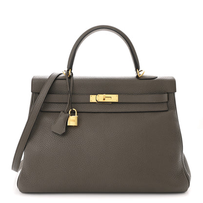 Hermes Taurillon Clemence Kelly Retourne 32 Etain 1 of 13