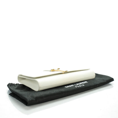 Saint Laurent Textured Calfskin Classic Y Ligne Clutch White 4 of 7