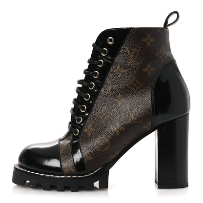 Louis Vuitton Patent Calfskin Monogram Star Trail Ankle Boots 40 Black 1 of 12