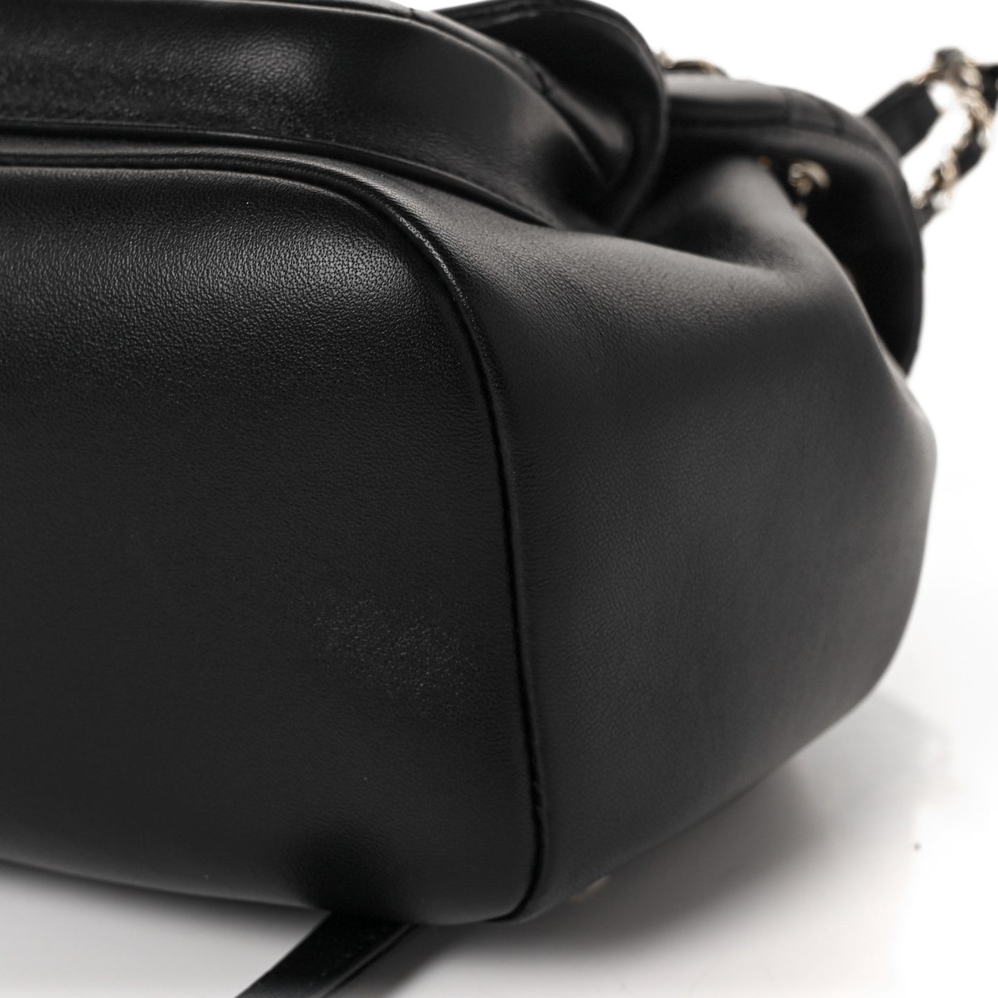 Lambskin Quilted Small Duma Drawstring Backpack Black