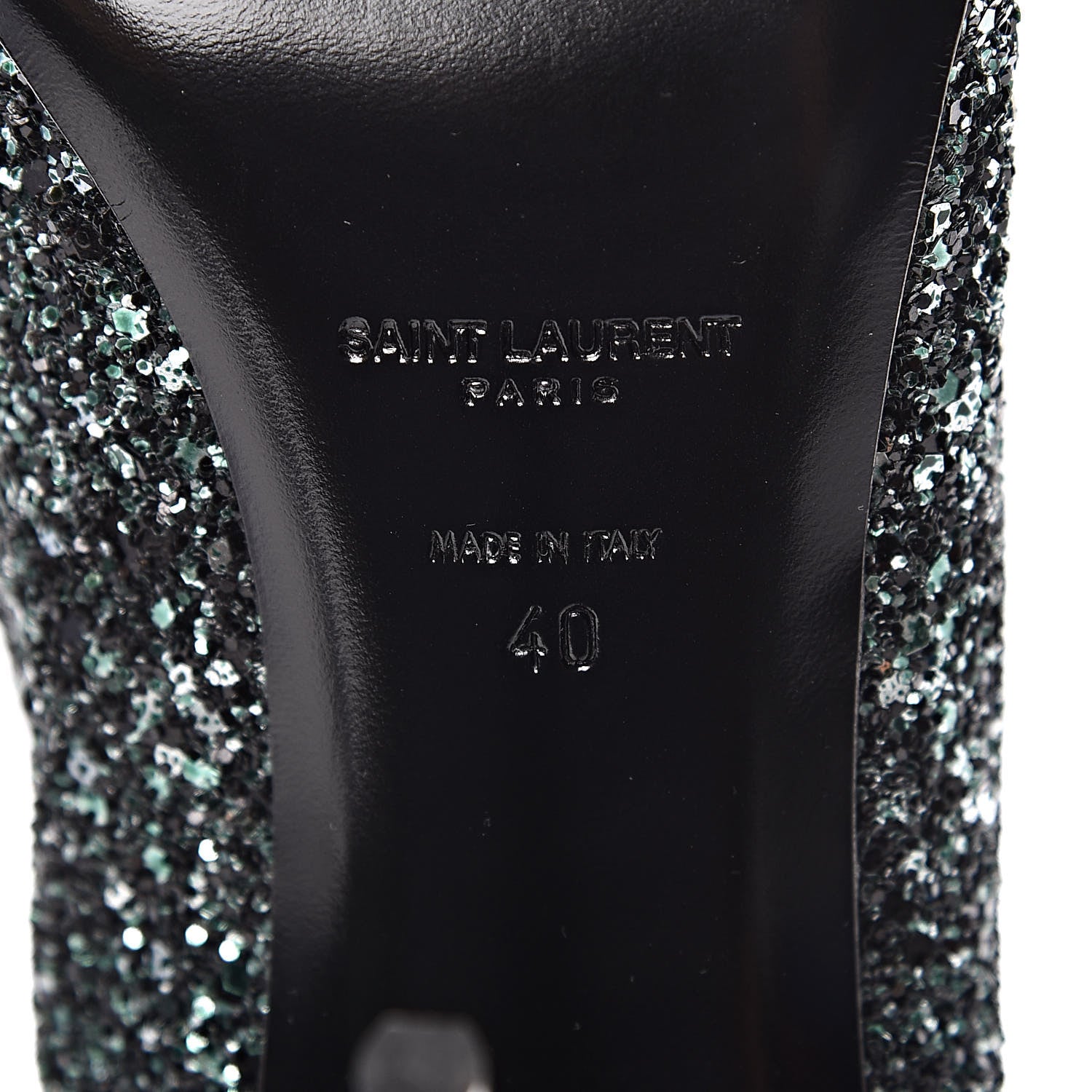 Saint Laurent Glitter Pierre 95 Ankle Boots 40 Green 6 of 8