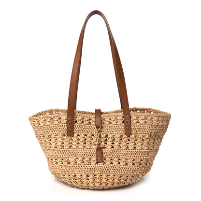 Saint Laurent Raffia Calfskin Small Panier Tote Naturel 1 of 10