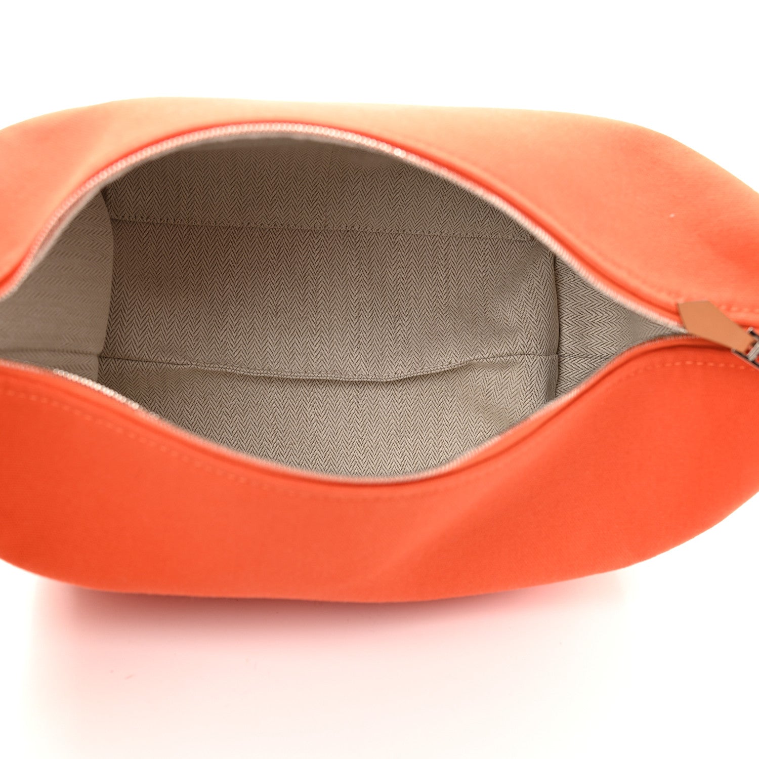 Hermes Canvas Large Bride-A-Brac Pouch Orange Feu Burgundy 5 of 8
