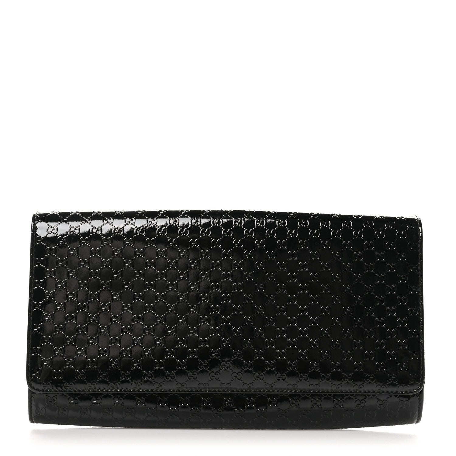 Gucci Patent Microguccissima Medium Broadway Clutch Black 1 of 8