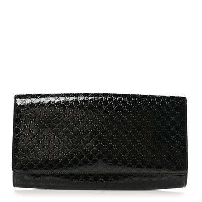 Gucci Patent Microguccissima Medium Broadway Clutch Black 1 of 8
