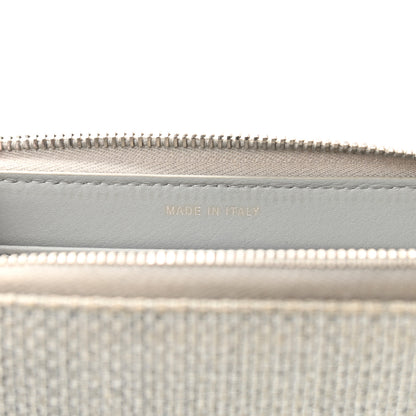Chanel Canvas Deauville Zip Around Wallet Grey 7 of 9