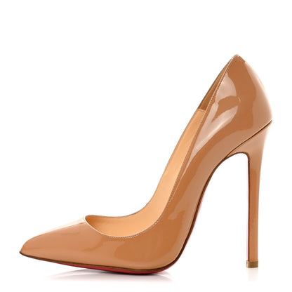 Christian Louboutin Patent Pigalle 120 Pumps 37 Nude 1 of 8