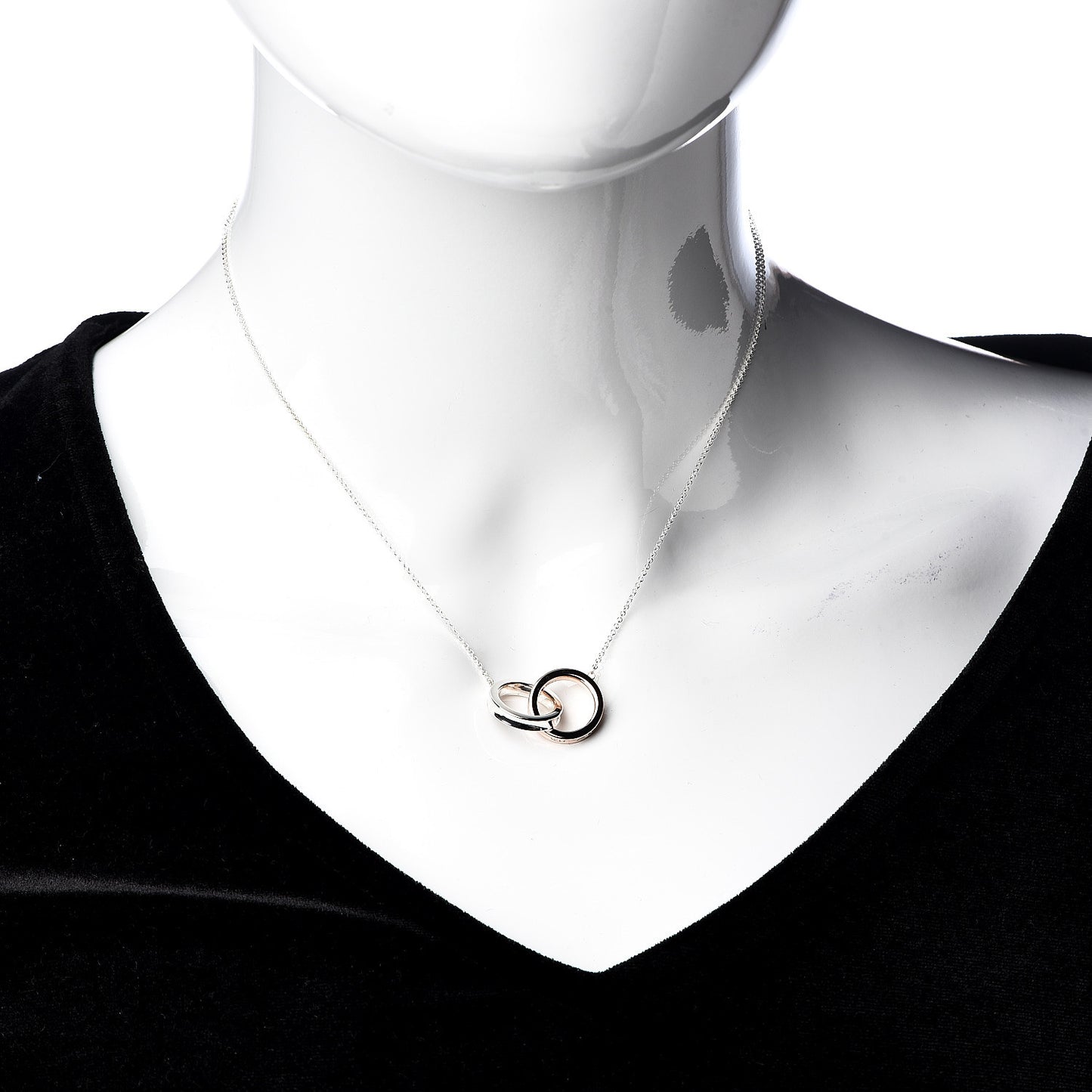 Sterling Silver Rubedo 1837 Interlocking Circles Pendant Necklace