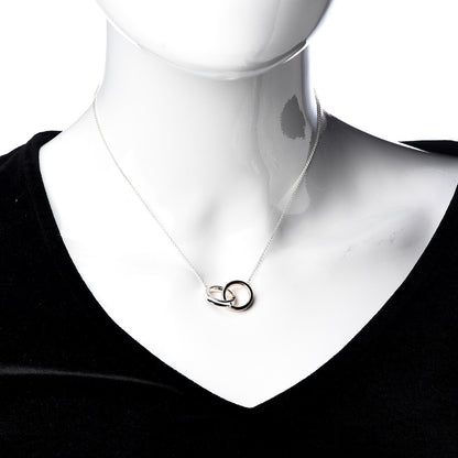 Tiffany Sterling Silver Rubedo 1837 Interlocking Circles Pendant Necklace 2 of 4