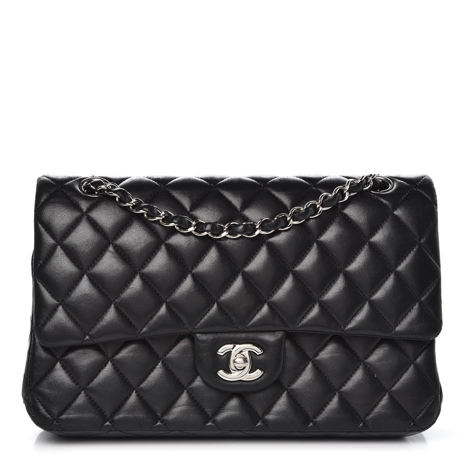 Chanel Lambskin Quilted Medium Double Flap Black 1 of 10