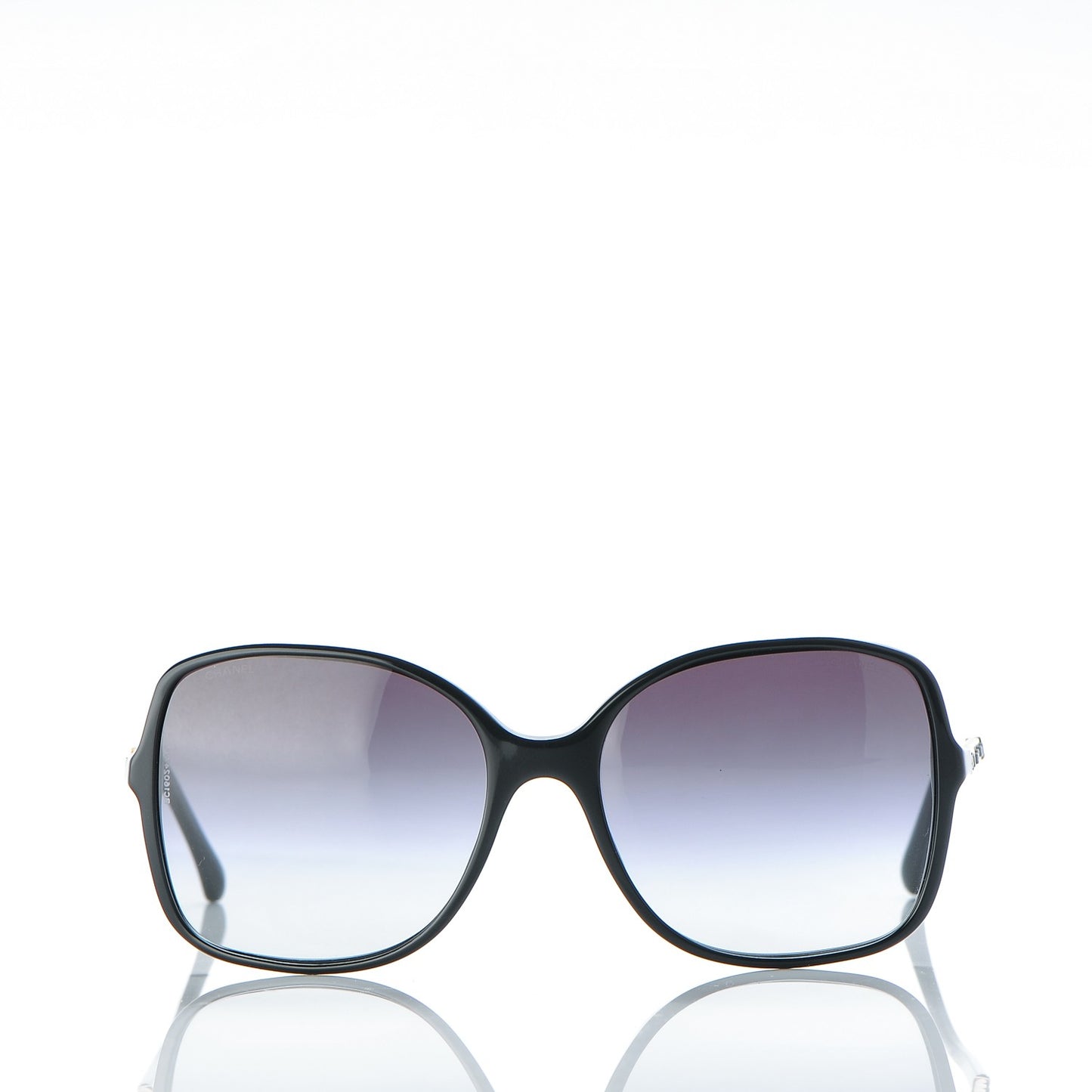 Lambskin Square Chain Sunglasses 5210-Q Black