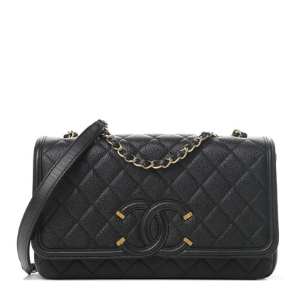 Chanel Caviar Quilted Medium CC Filigree Flap Black 1 of 5