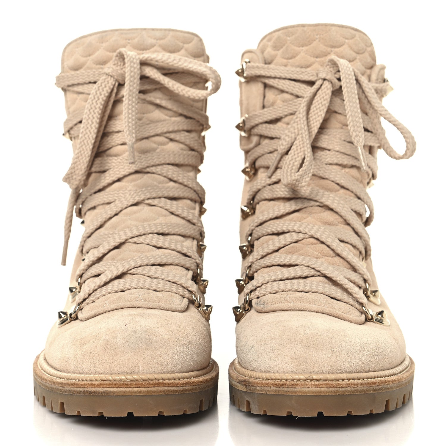Christian Louboutin Suede Mad Flat Boots 40.5 Beige 3 of 9