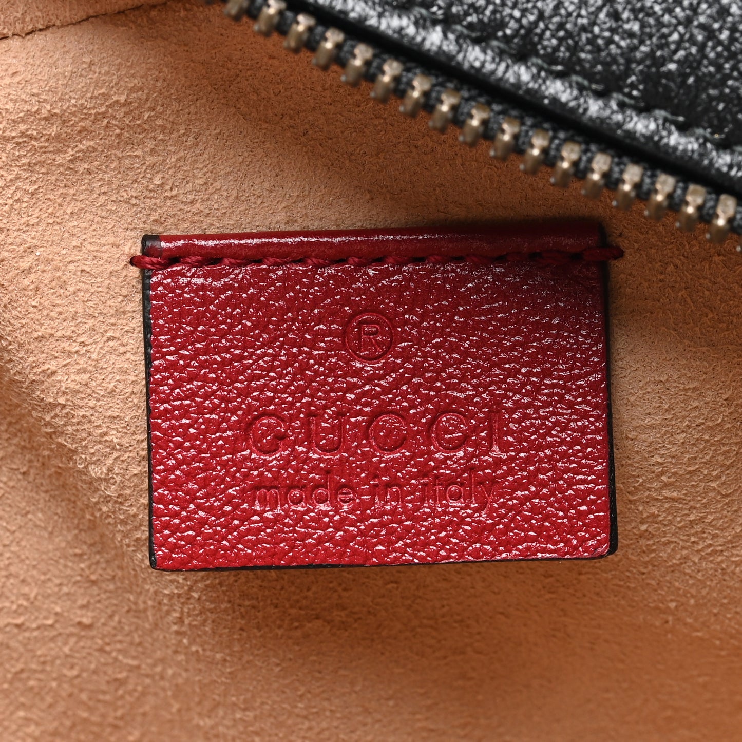 Vintage Effect Calfskin Matelasse Diagonal Mini Torchon GG Marmont Round Shoulder Bag Black Romantic Cherry