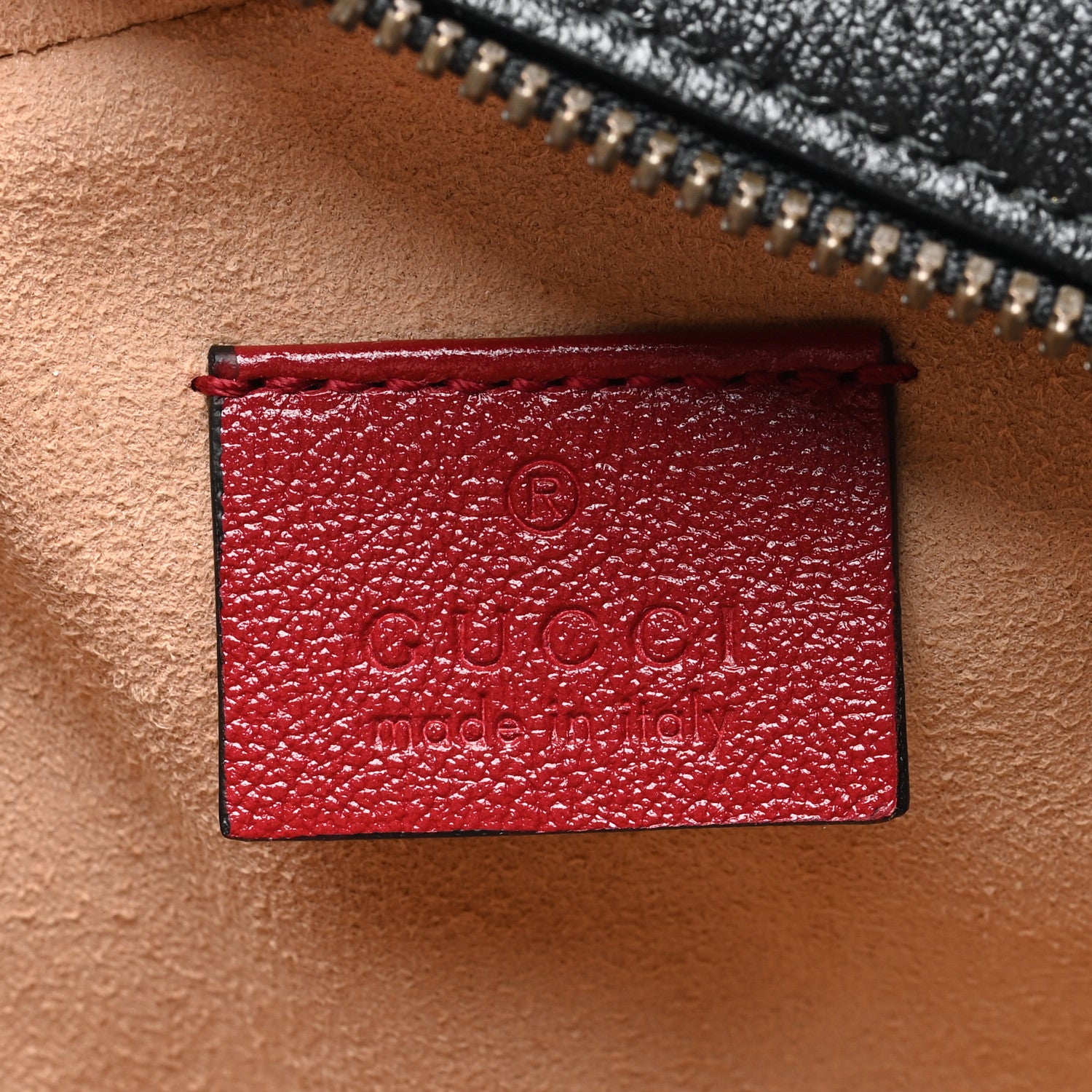 Gucci Vintage Effect Calfskin Matelasse Diagonal Mini Torchon GG Marmont Round Shoulder Bag Black Romantic Cherry 6 of 11