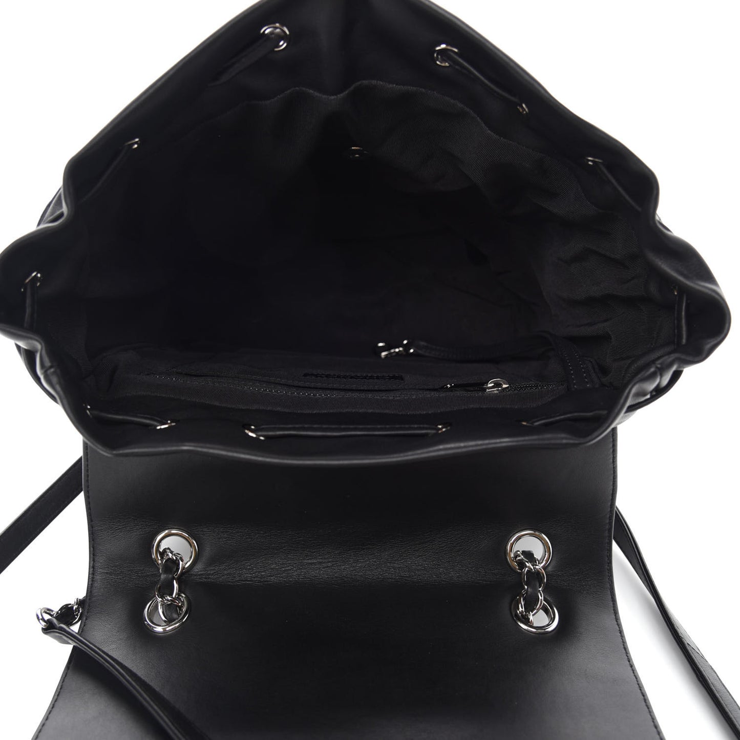 Calfskin Chevron Quilted Large Urban Spirit Backpack Black