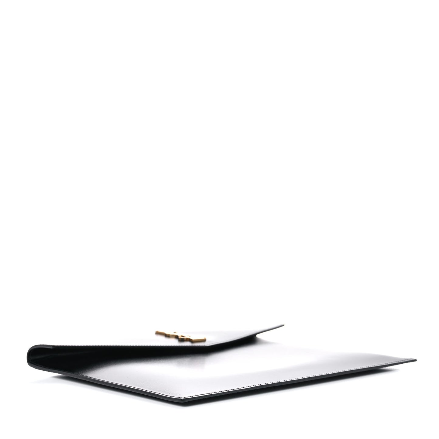 Smooth Shiny Calfskin Monogram Uptown Baby Pouch Black