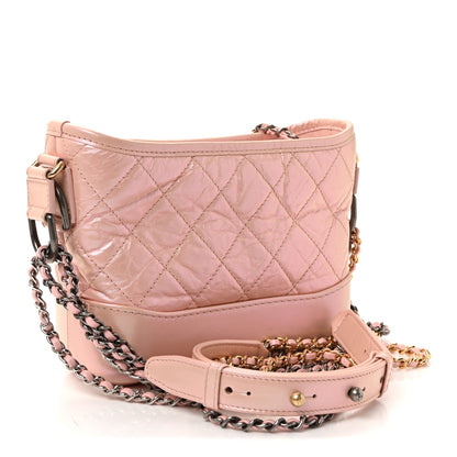 Chanel Iridescent Aged Calfskin Quilted Small Gabrielle Hobo Rose 3 of 9