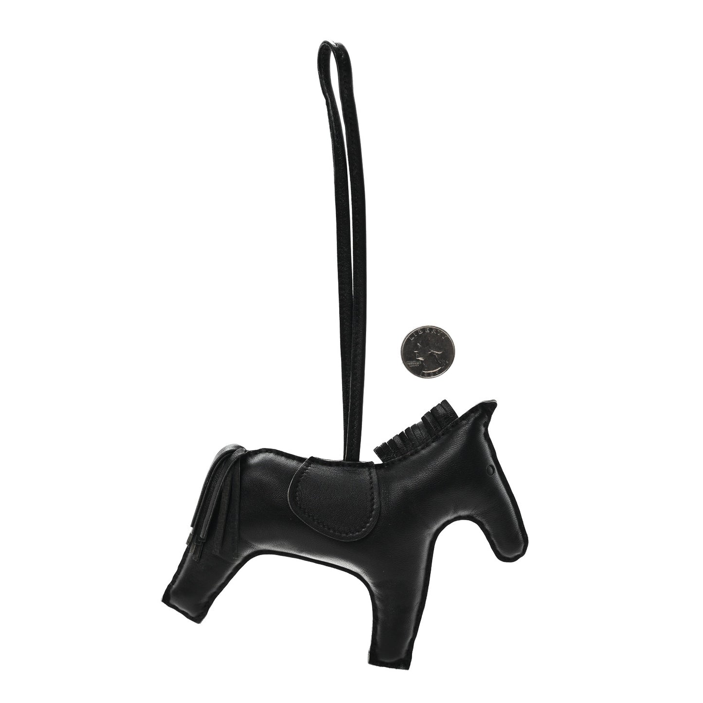 Milo Lambskin Grigri Rodeo Horse Bag Charm GM So Black