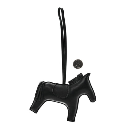 Hermes Milo Lambskin Grigri Rodeo Horse Bag Charm GM So Black 2 of 4