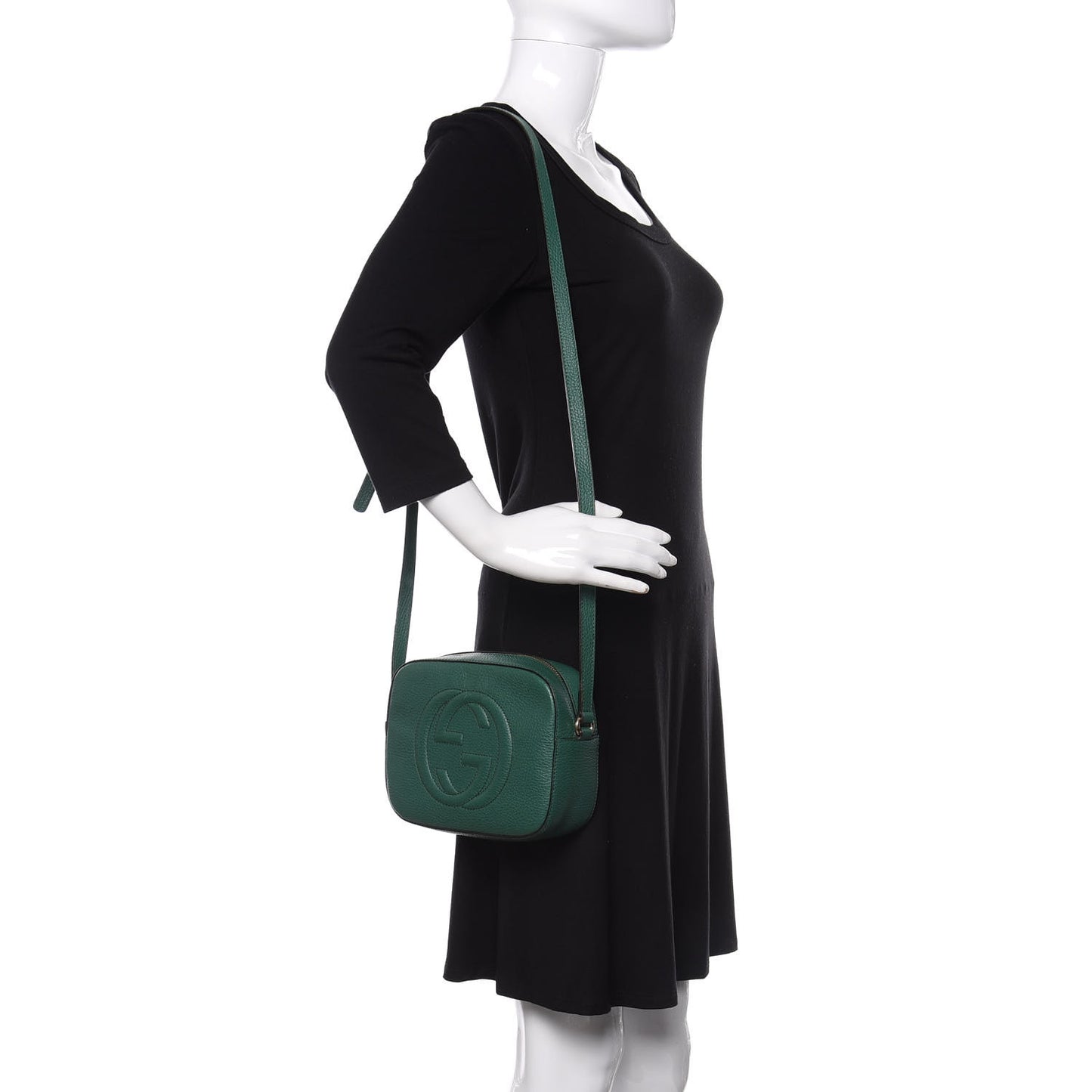 Pebbled Calfskin Small Soho Disco Bag Emerald Green