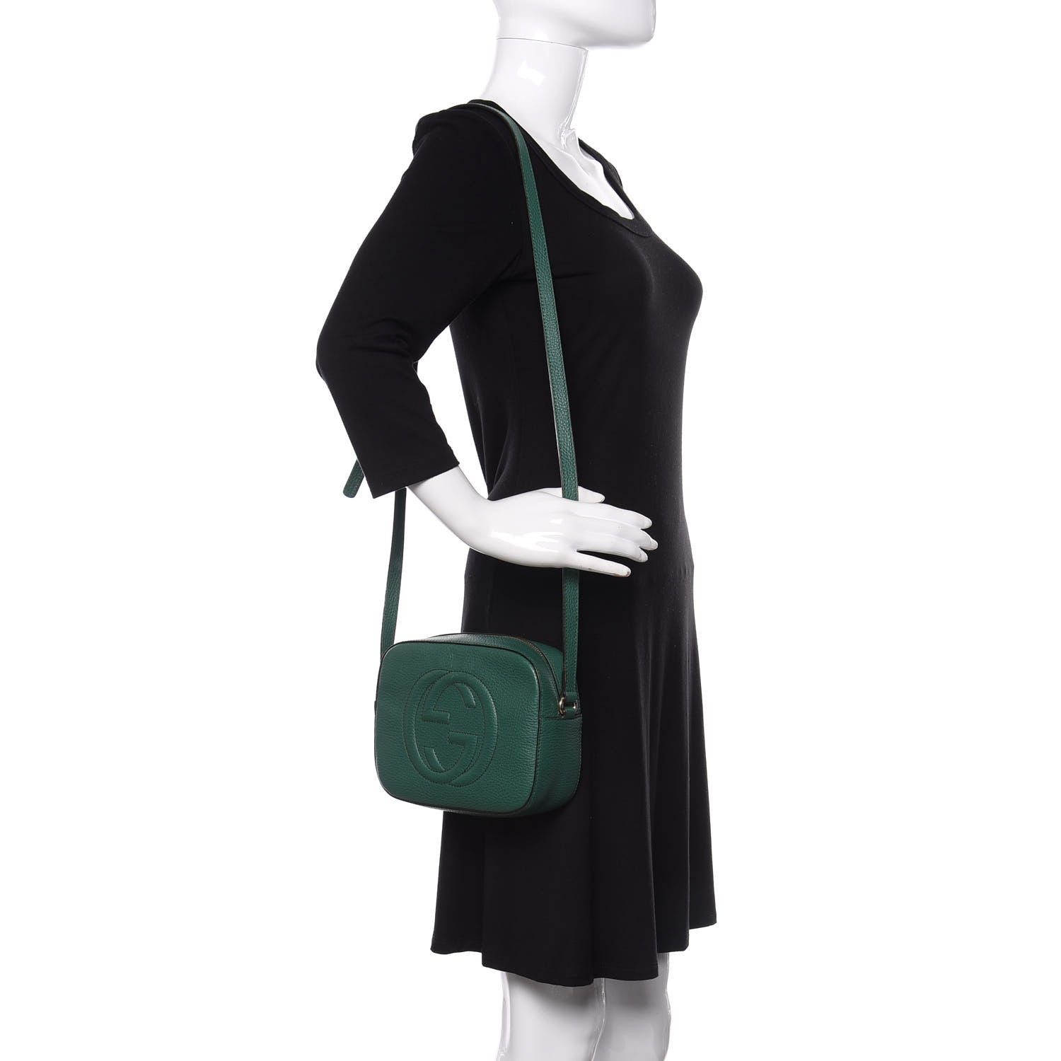 Gucci Pebbled Calfskin Small Soho Disco Bag Emerald Green 2 of 10