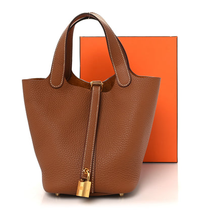 Hermes Taurillon Clemence Picotin Lock 18 PM Gold 13 of 13