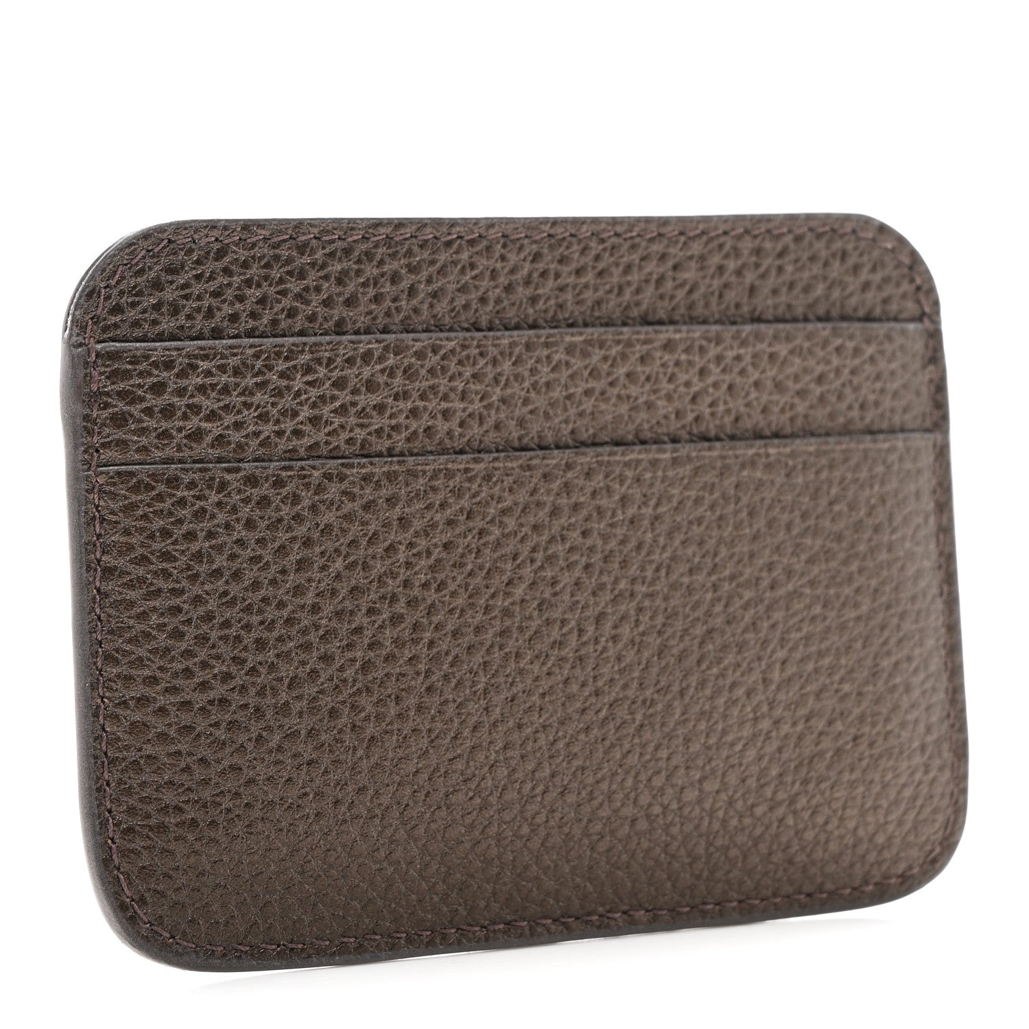 Balenciaga Metallized Grained Calfskin Logo Cash Rounded Card