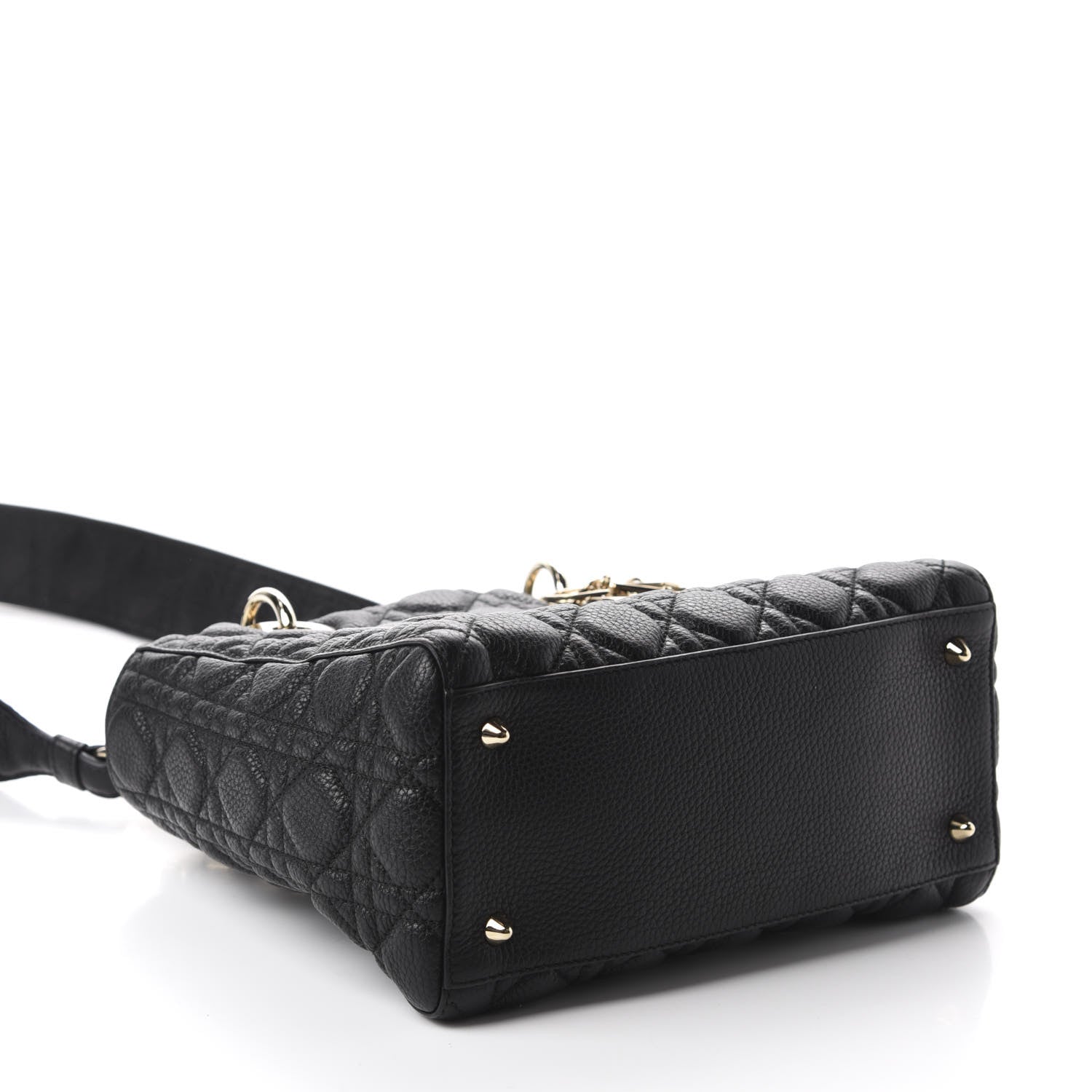 Christian Dior Grained Calfskin Cannage Medium Supple Lady Dior Black 4 of 11